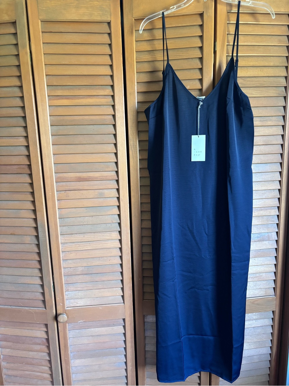 a new day Navy Spaghetti Strap Slip Midi Dress
